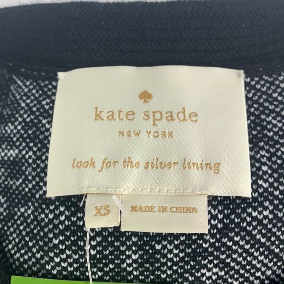 Kate Spade NWT black plaid knit fit flare dress - Picture 9 of 11